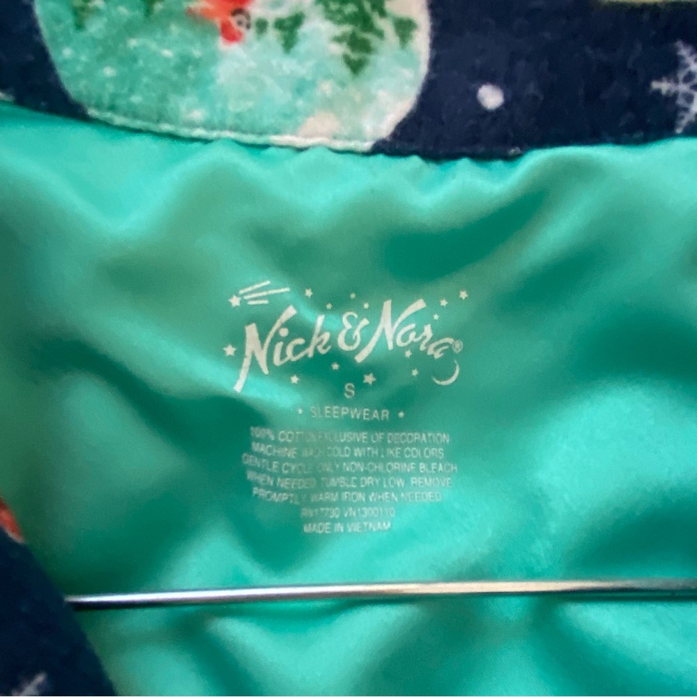 Nick & Nora Navy Snow Globe Print Long Sleeve Pajama Set - Picture 6 of 9